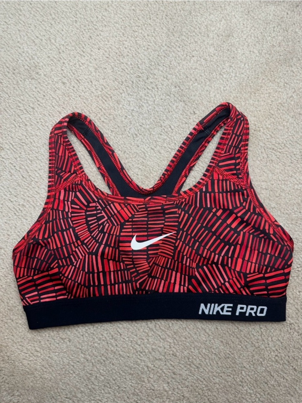 Nike Pro Dri-Fit Swoosh Racerback Red Sports Bra XS